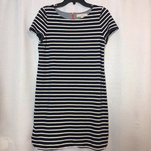 Ann Taylor Loft M Blue and White Striped Dress